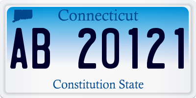 CT license plate AB20121