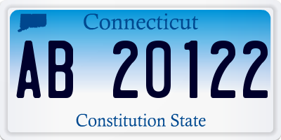 CT license plate AB20122