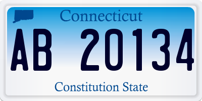 CT license plate AB20134