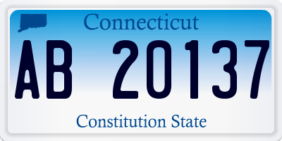 CT license plate AB20137