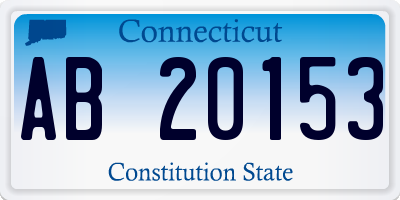 CT license plate AB20153