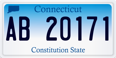 CT license plate AB20171