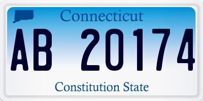 CT license plate AB20174