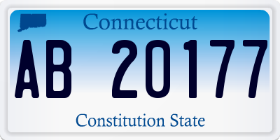 CT license plate AB20177