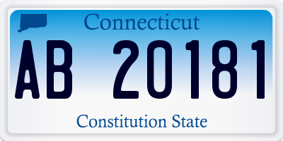 CT license plate AB20181