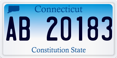 CT license plate AB20183