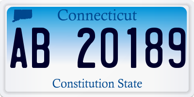 CT license plate AB20189