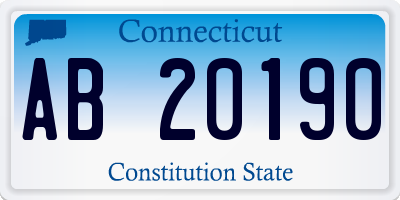 CT license plate AB20190