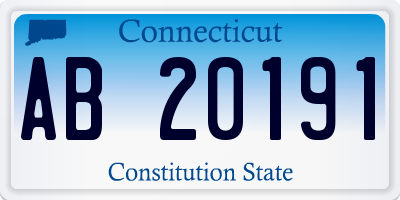 CT license plate AB20191