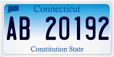 CT license plate AB20192