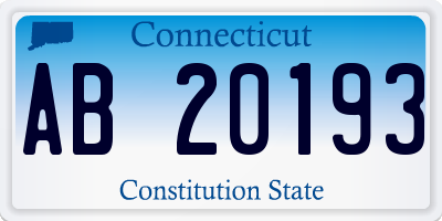 CT license plate AB20193