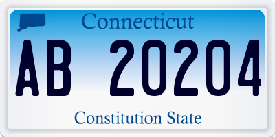 CT license plate AB20204