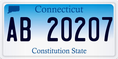 CT license plate AB20207