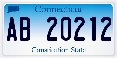 CT license plate AB20212