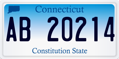 CT license plate AB20214
