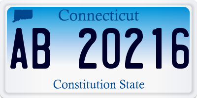 CT license plate AB20216