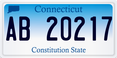 CT license plate AB20217