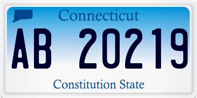 CT license plate AB20219