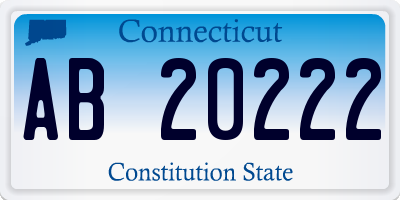 CT license plate AB20222
