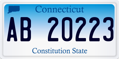 CT license plate AB20223