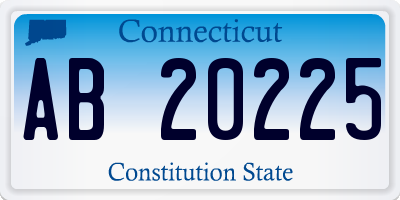 CT license plate AB20225