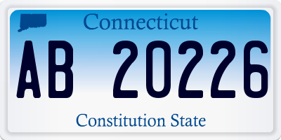 CT license plate AB20226