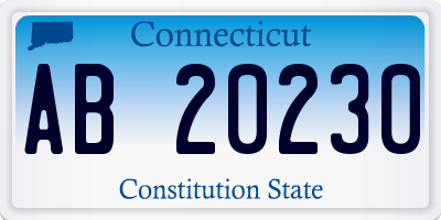 CT license plate AB20230