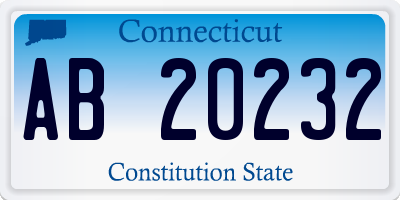 CT license plate AB20232