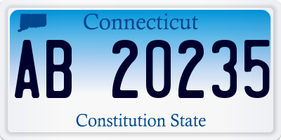 CT license plate AB20235
