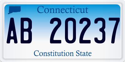 CT license plate AB20237