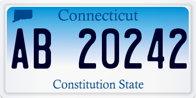 CT license plate AB20242