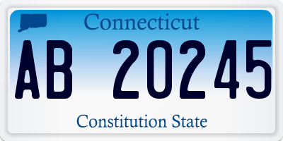 CT license plate AB20245