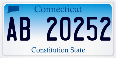 CT license plate AB20252