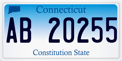 CT license plate AB20255
