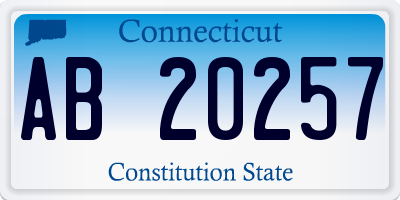 CT license plate AB20257