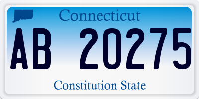 CT license plate AB20275