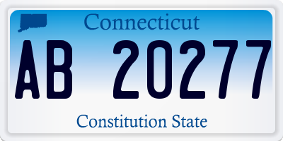 CT license plate AB20277