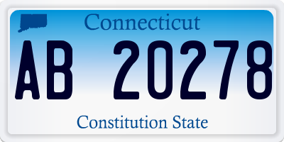 CT license plate AB20278