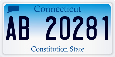 CT license plate AB20281