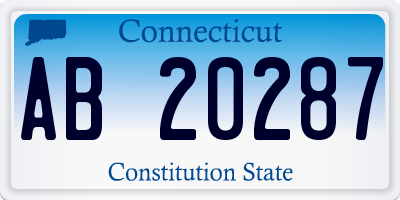 CT license plate AB20287