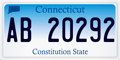 CT license plate AB20292