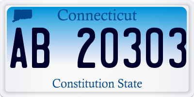 CT license plate AB20303