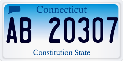 CT license plate AB20307