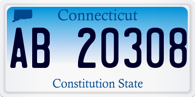 CT license plate AB20308