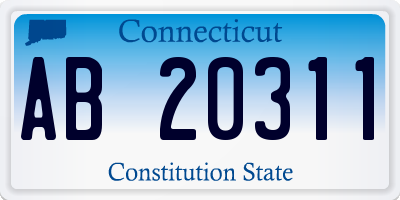 CT license plate AB20311