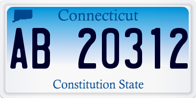 CT license plate AB20312