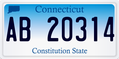 CT license plate AB20314