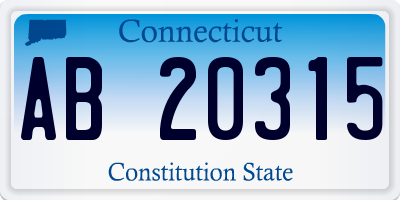 CT license plate AB20315