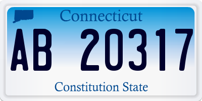 CT license plate AB20317