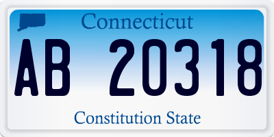 CT license plate AB20318